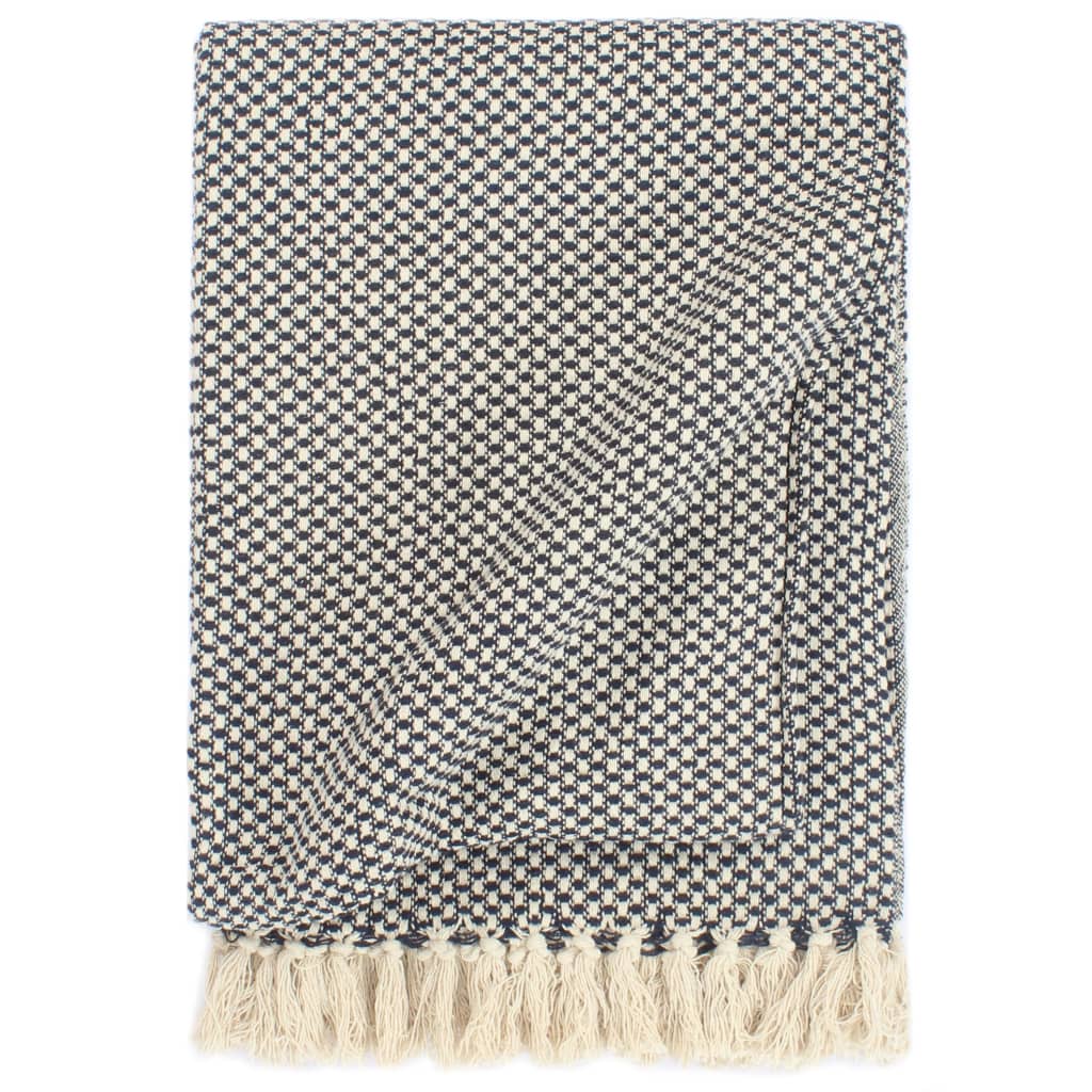 Berkfield Throw Cotton 220x250 cm Navy Blue