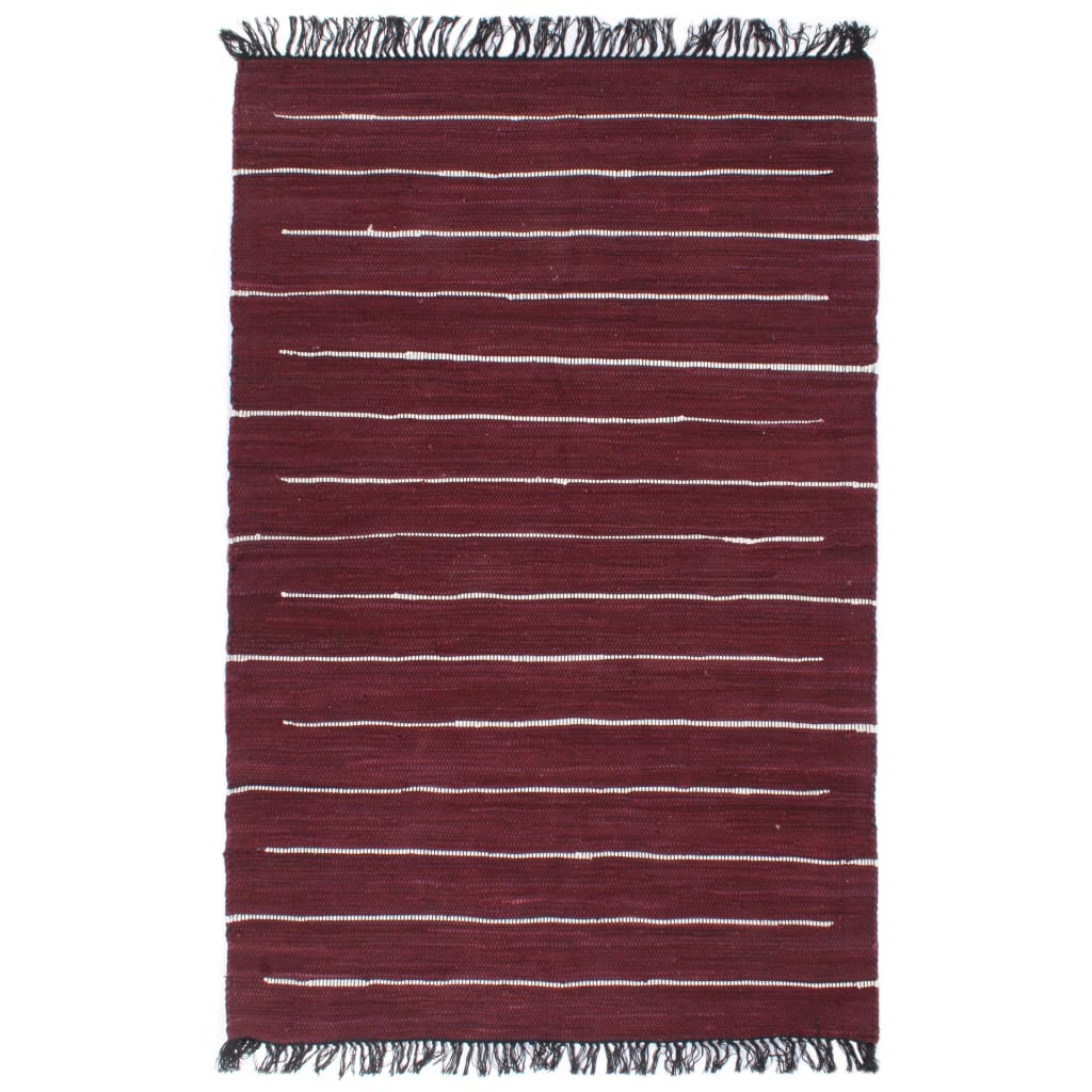 Berkfield Hand-woven Chindi Rug Cotton 160x230 cm Burgundy