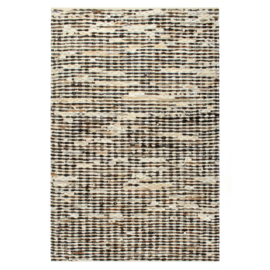 Berkfield Rug Genuine Hair-on Leather 80x150 cm Black/White