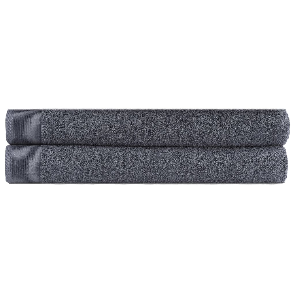 Berkfield Sauna Towel Set 2 pcs Cotton 450 gsm 80x200 cm Anthracite