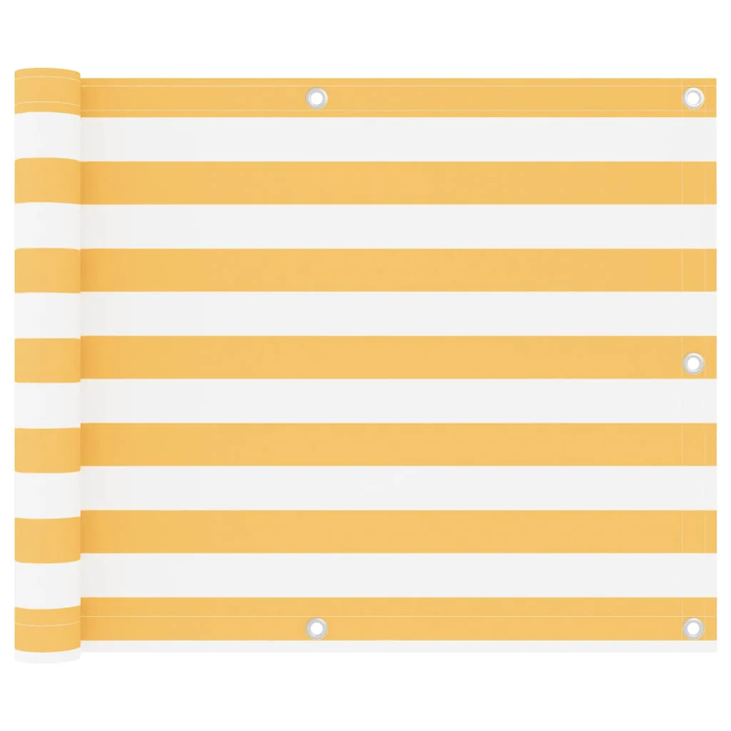 Berkfield Balcony Screen White and Yellow 75x400 cm Oxford Fabric