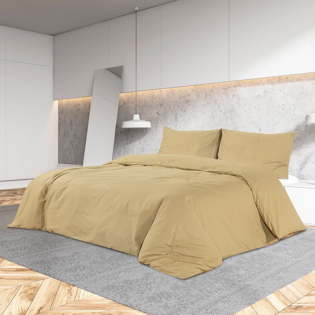 Berkfield Duvet Cover Set Taupe 200x200 cm Cotton