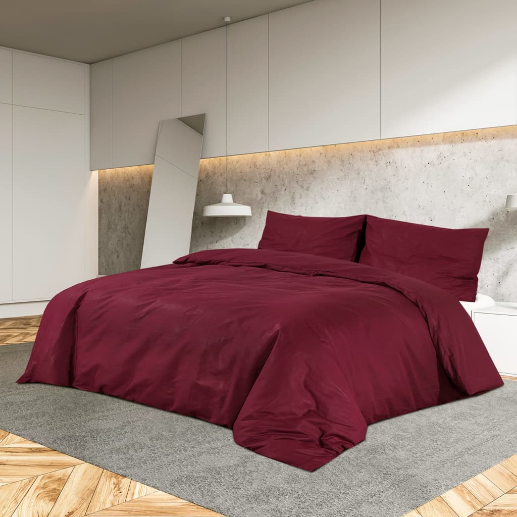 Berkfield Duvet Cover Set Bordeaux 140x200 cm Cotton