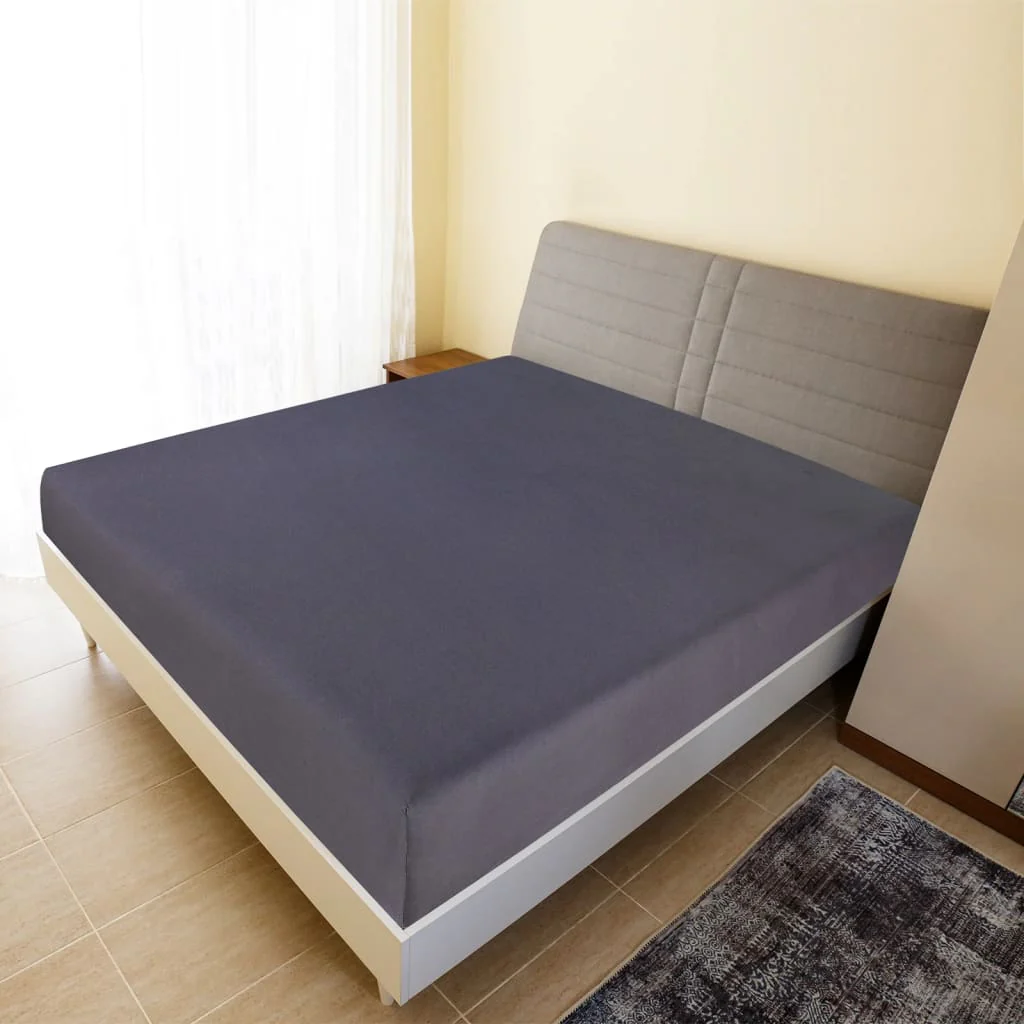 Berkfield Jersey Fitted Sheets 2 pcs Anthracite 180x200 cm Cotton