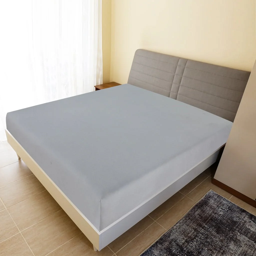 Berkfield Jersey Fitted Sheets 2 pcs Grey 140x200 cm Cotton