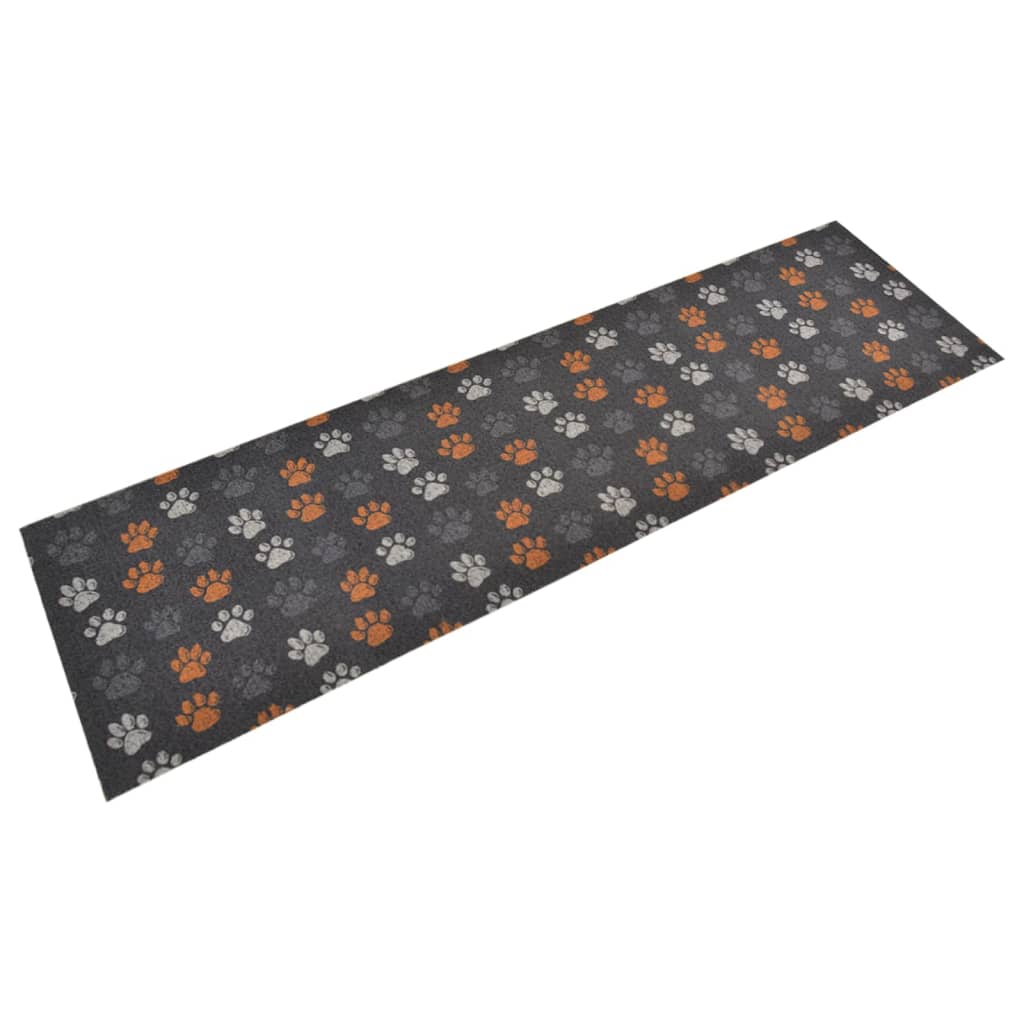 Berkfield Kitchen Rug Washable Paws 45x150 cm Velvet