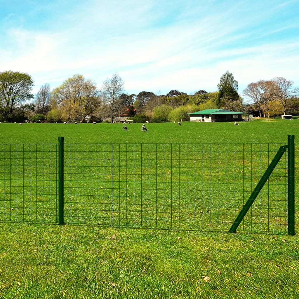 Berkfield Euro Fence Steel 25x0.8 m Green