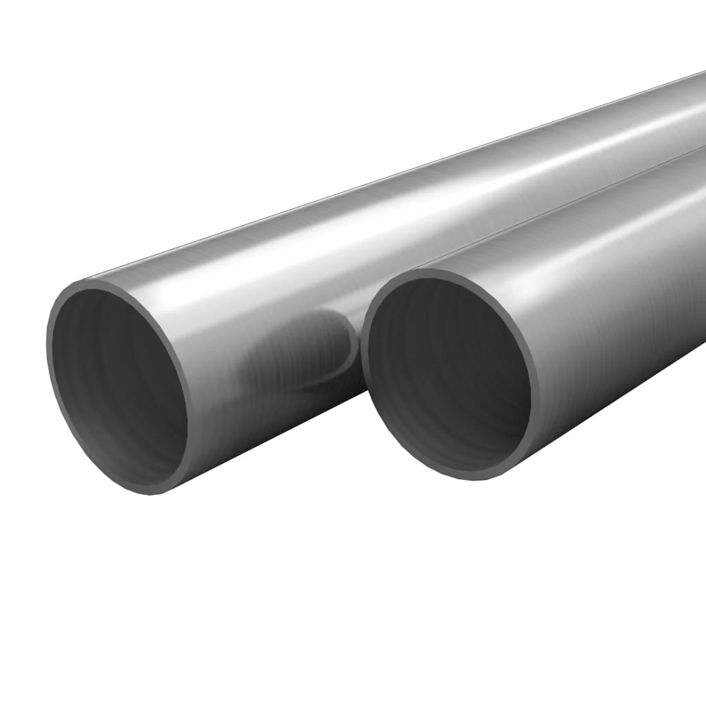 Berkfield 2 pcs Stainless Steel Tubes Round V2A 2m 70x1.8mm