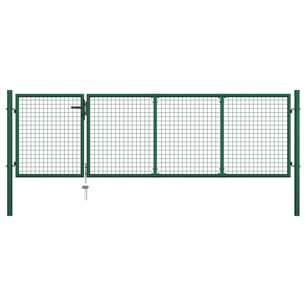 Berkfield Garden Gate Steel 350x100 cm Green