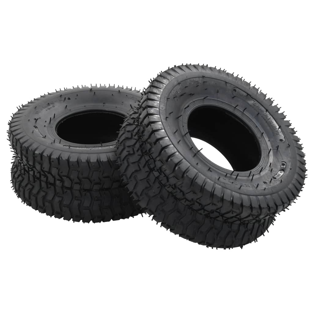 Berkfield 4 Piece Wheelbarrow Tire and Inner Tube Set 15x6.00-6 4PR Rubber