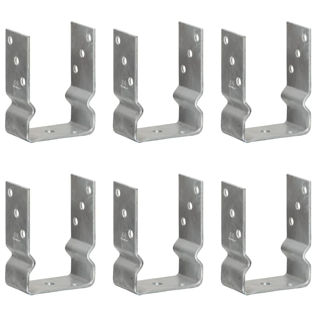 Berkfield Fence Anchors 6 pcs Silver 10x6x15 cm Galvanised Steel