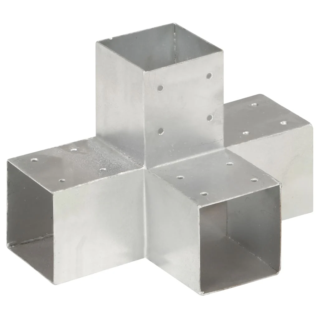 Berkfield Post Connector X Shape Galvanised Metal 91x91 mm
