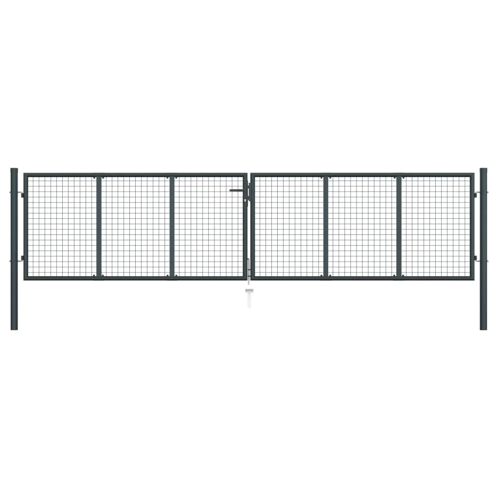 Berkfield Mesh Garden Gate Galvanised Steel 400x125 cm Grey