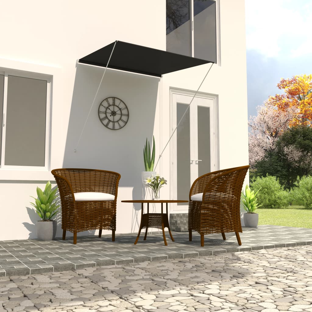 Berkfield Retractable Awning 100x150 cm Anthracite