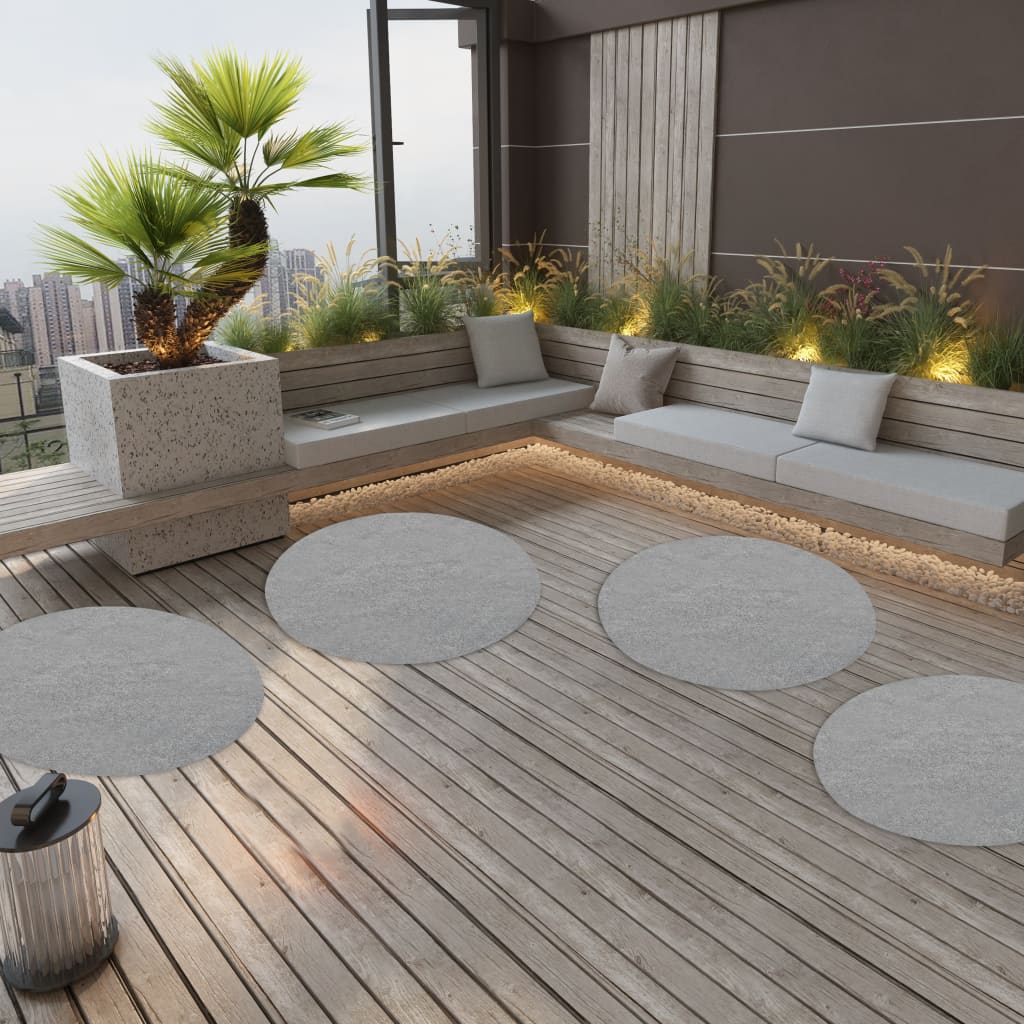Berkfield Artificial Grass with Studs Dia.130 cm Grey Round