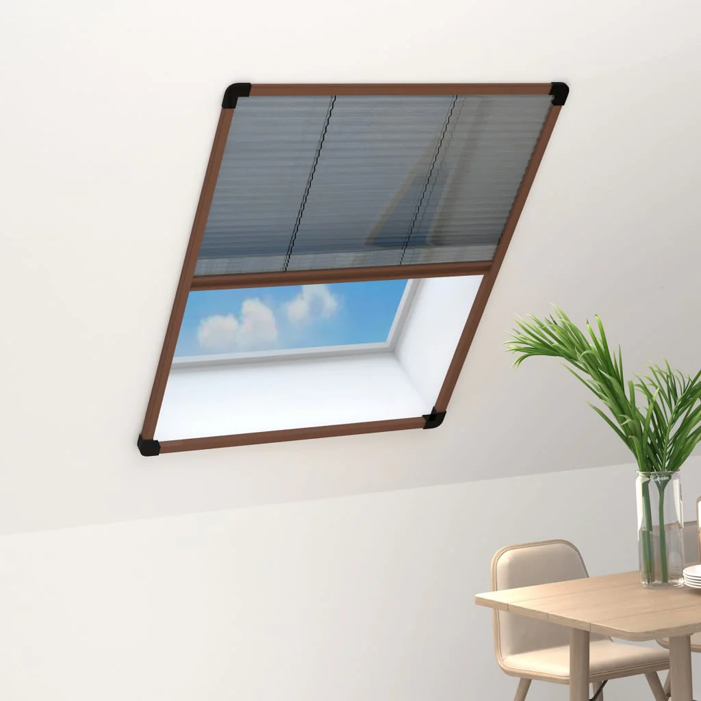 Berkfield Plisse Insect Screen for Windows Aluminium Brown 60x80 cm