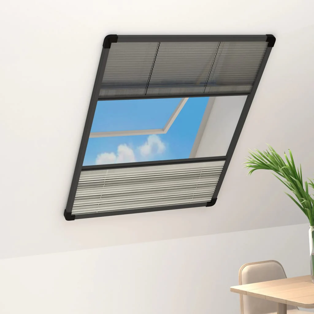 Berkfield Plisse Insect Screen for Windows Aluminium 60x80 cm with Shade