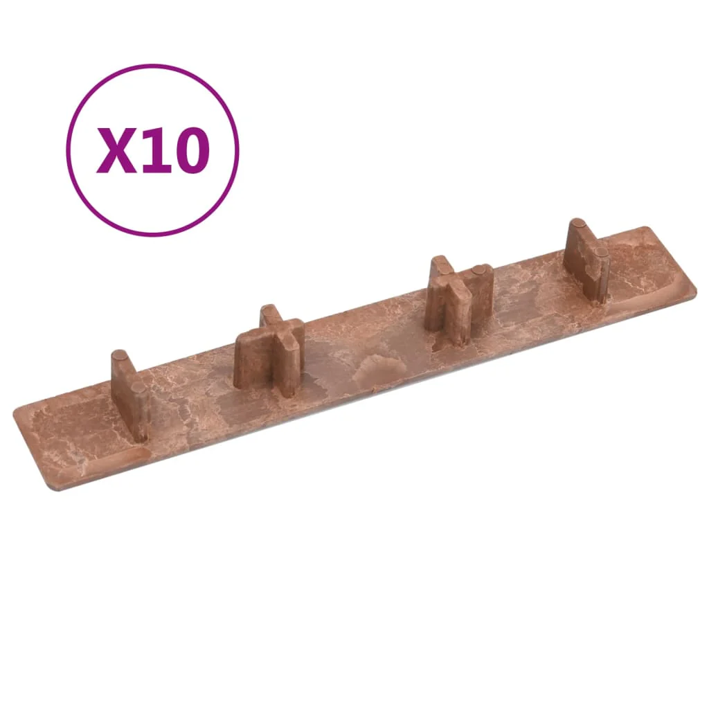 Berkfield Decking End Caps 10 pcs Brown Plastic