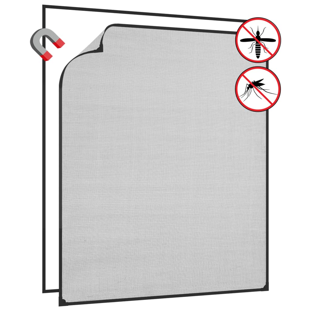 Berkfield Magnetic Insect Screen for Windows Anthracite 100x120 cm Fibreglass