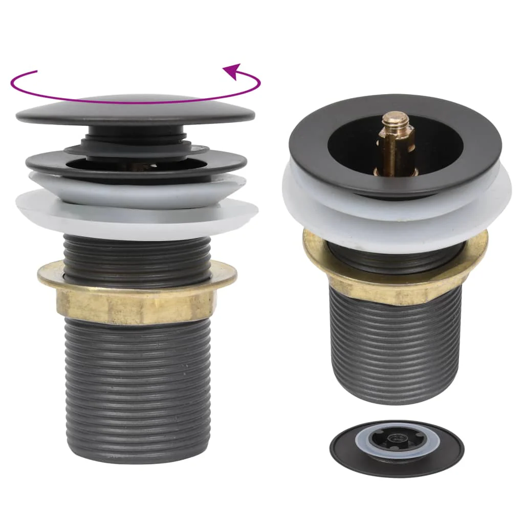 Berkfield Push Drain without Overflow Function Grey 6.4x6.4x9.1 cm
