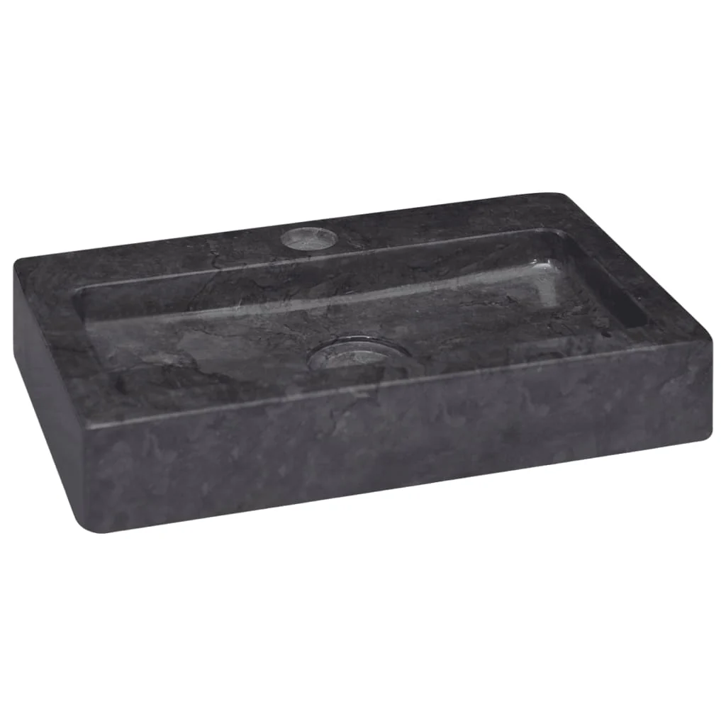 Berkfield Sink Black 38x24x6.5 cm Marble