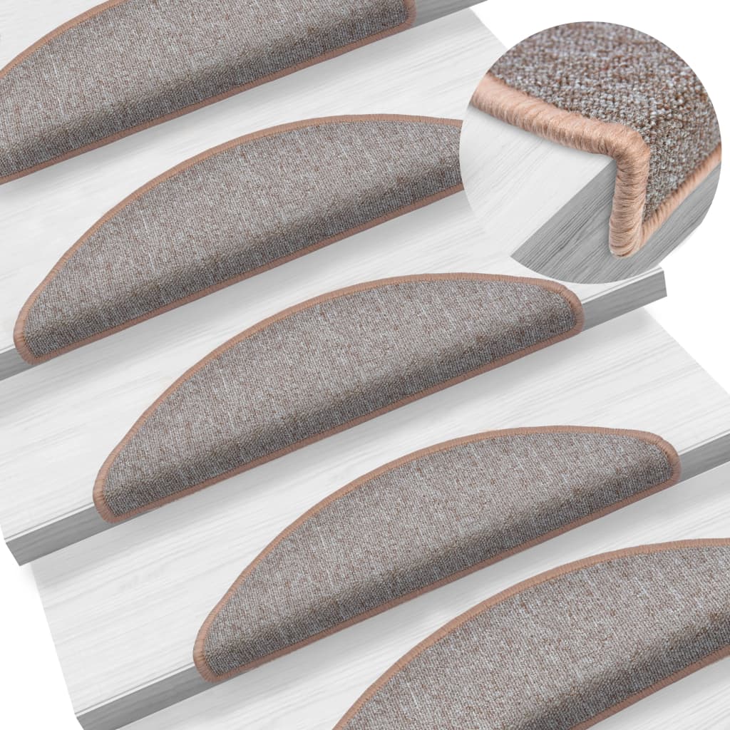 Berkfield Stair Mats 5 pcs 56x17x3 cm Light Brown