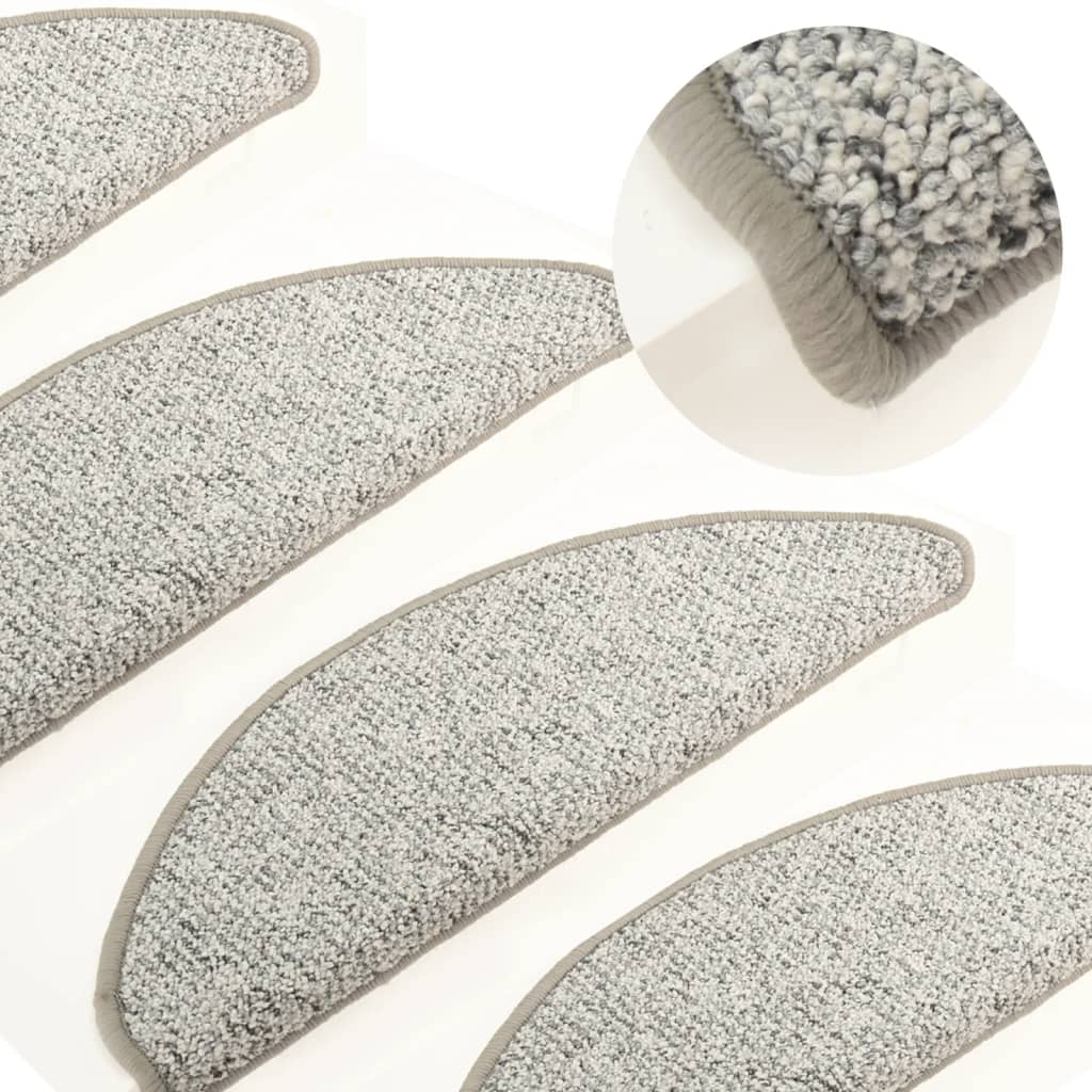 Berkfield Carpet Stair Treads 15 pcs Light Grey 56x17x3 cm