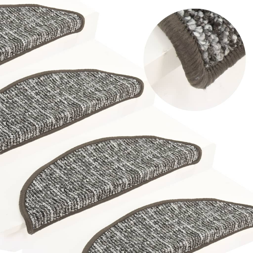Berkfield Carpet Stair Treads 15 pcs Anthracite 56x17x3 cm