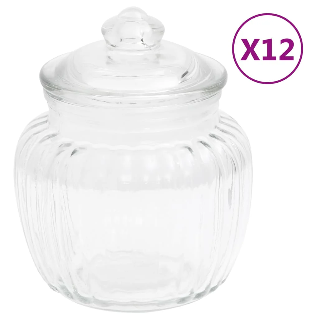 Berkfield Storage Jars 12 pcs 500 ml Glass