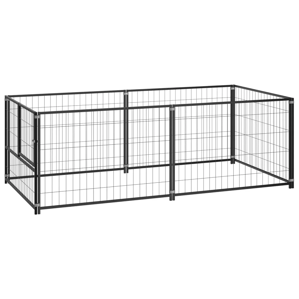 Berkfield Dog Kennel Black 200x100x70 cm Steel