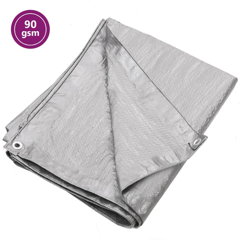 Berkfield Tarpaulin 90 g/m�__ 8x12 m Grey HDPE
