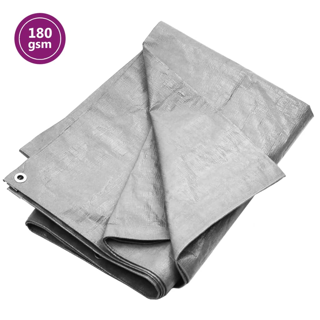 Berkfield Tarpaulin 180 g/m�__ 6x12 m Grey HDPE