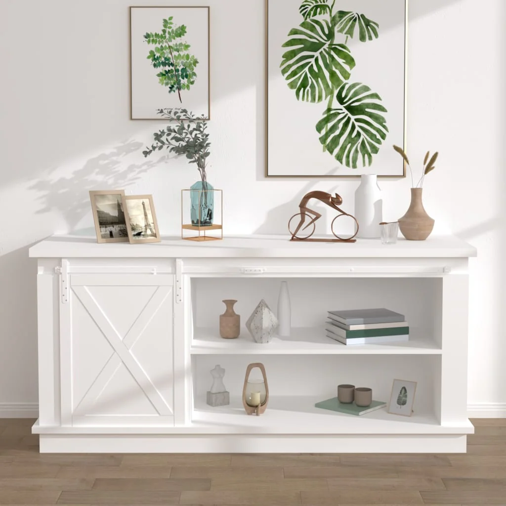 Berkfield Mini Sliding Cabinet Door Kit Carbon Steel White 183 cm