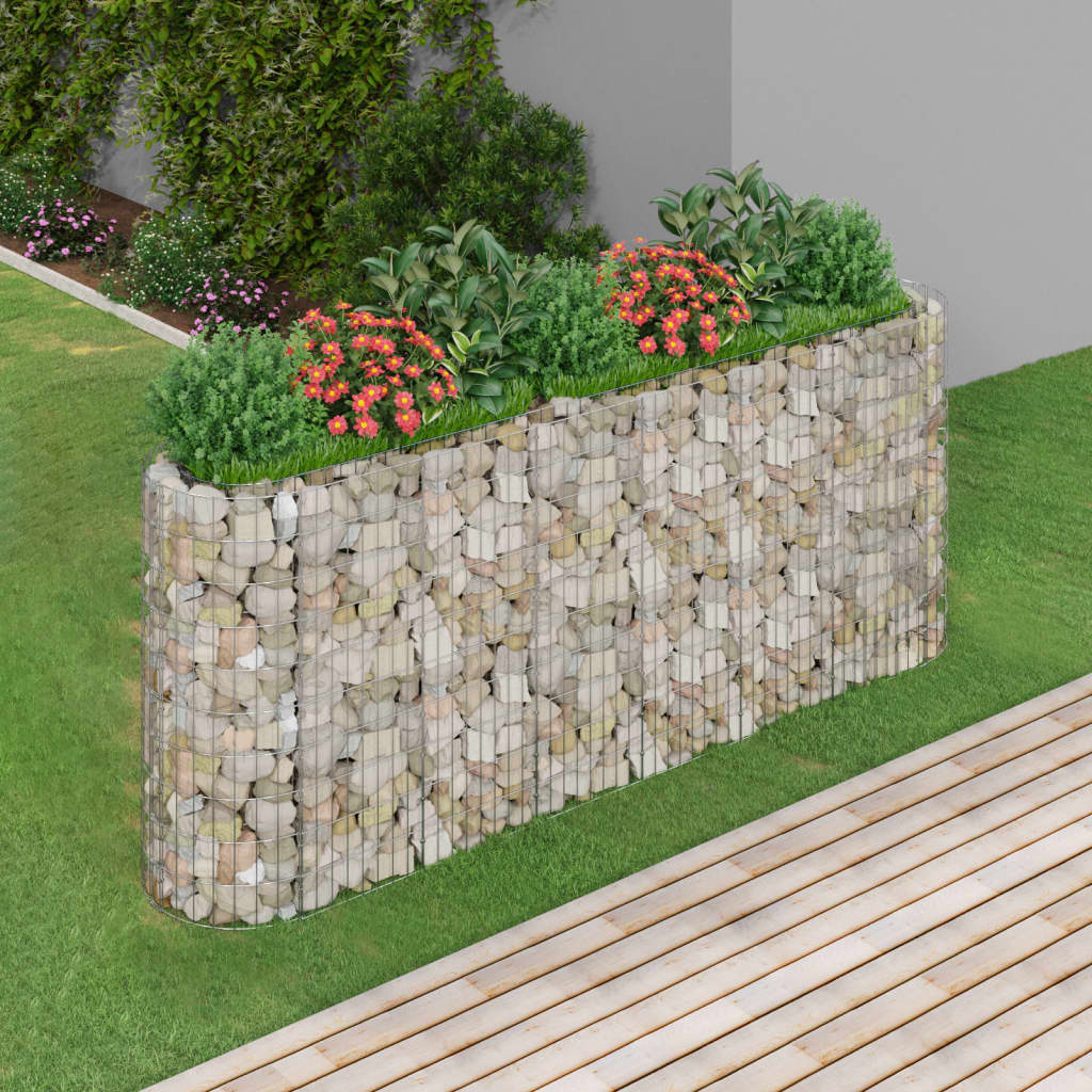 Berkfield Gabion Raised Bed Galvanised Iron 260x50x100 cm
