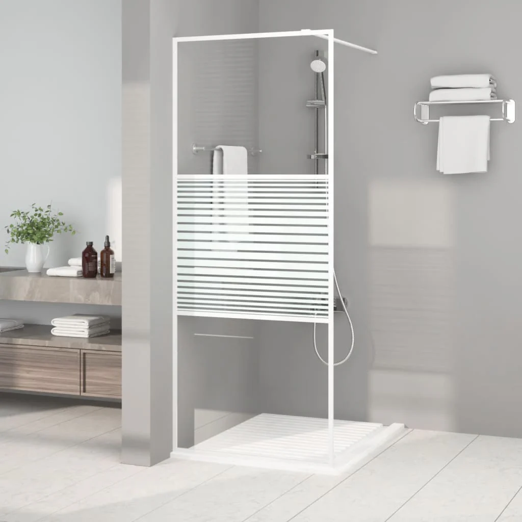 Berkfield Walk-in Shower Wall White 80x195 cm Clear ESG Glass