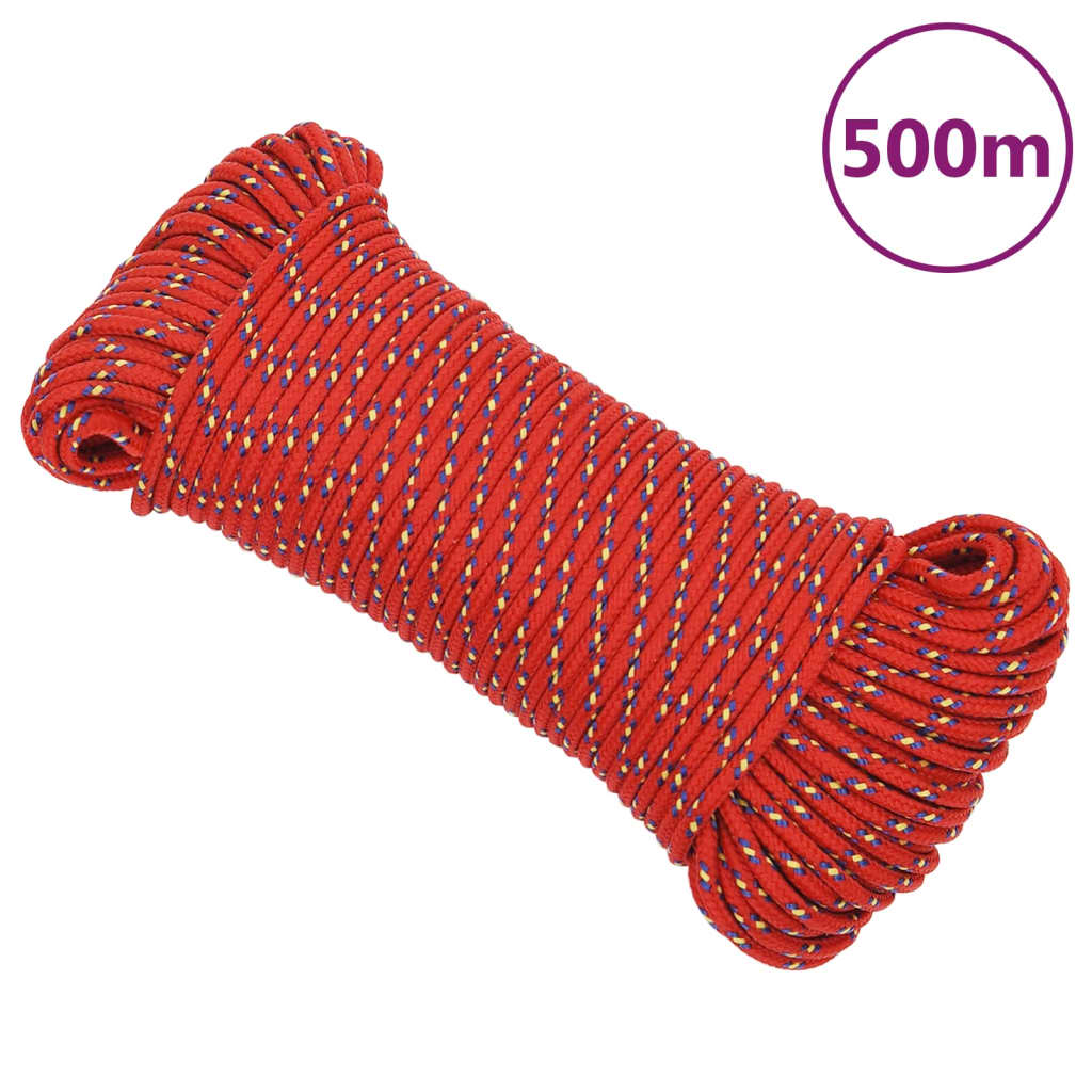 Berkfield Boat Rope Red 5 mm 500 m Polypropylene