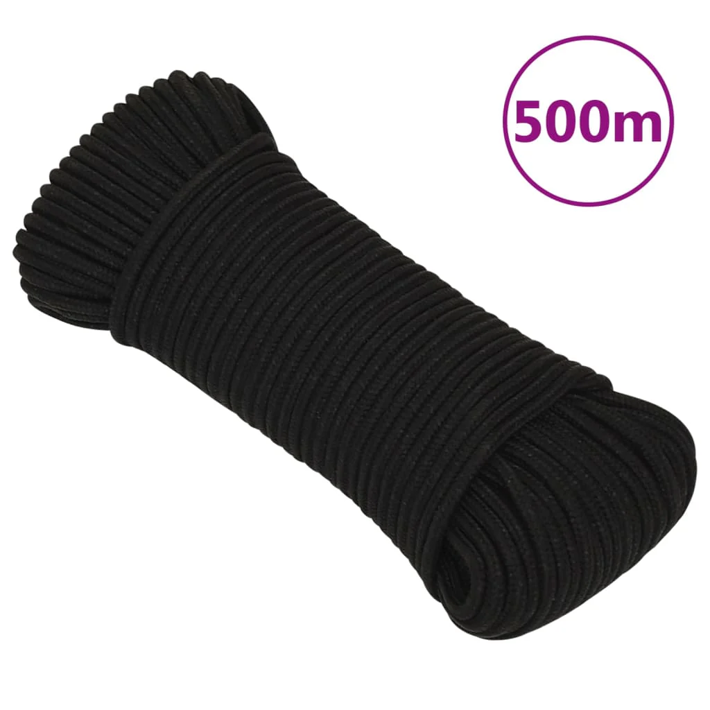 Berkfield Work Rope Black 4 mm 500 m Polyester