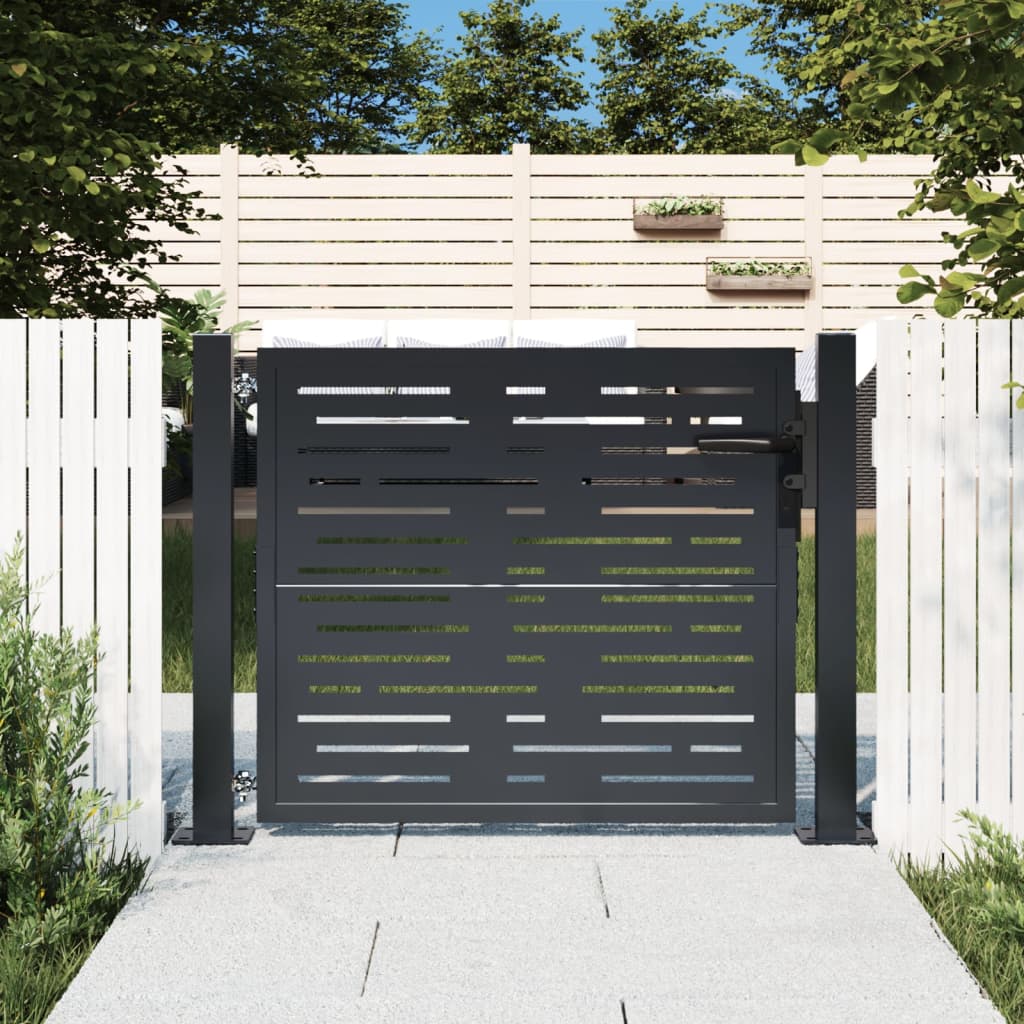 Berkfield Garden Gate Anthracite 105x105 cm Steel Square Design