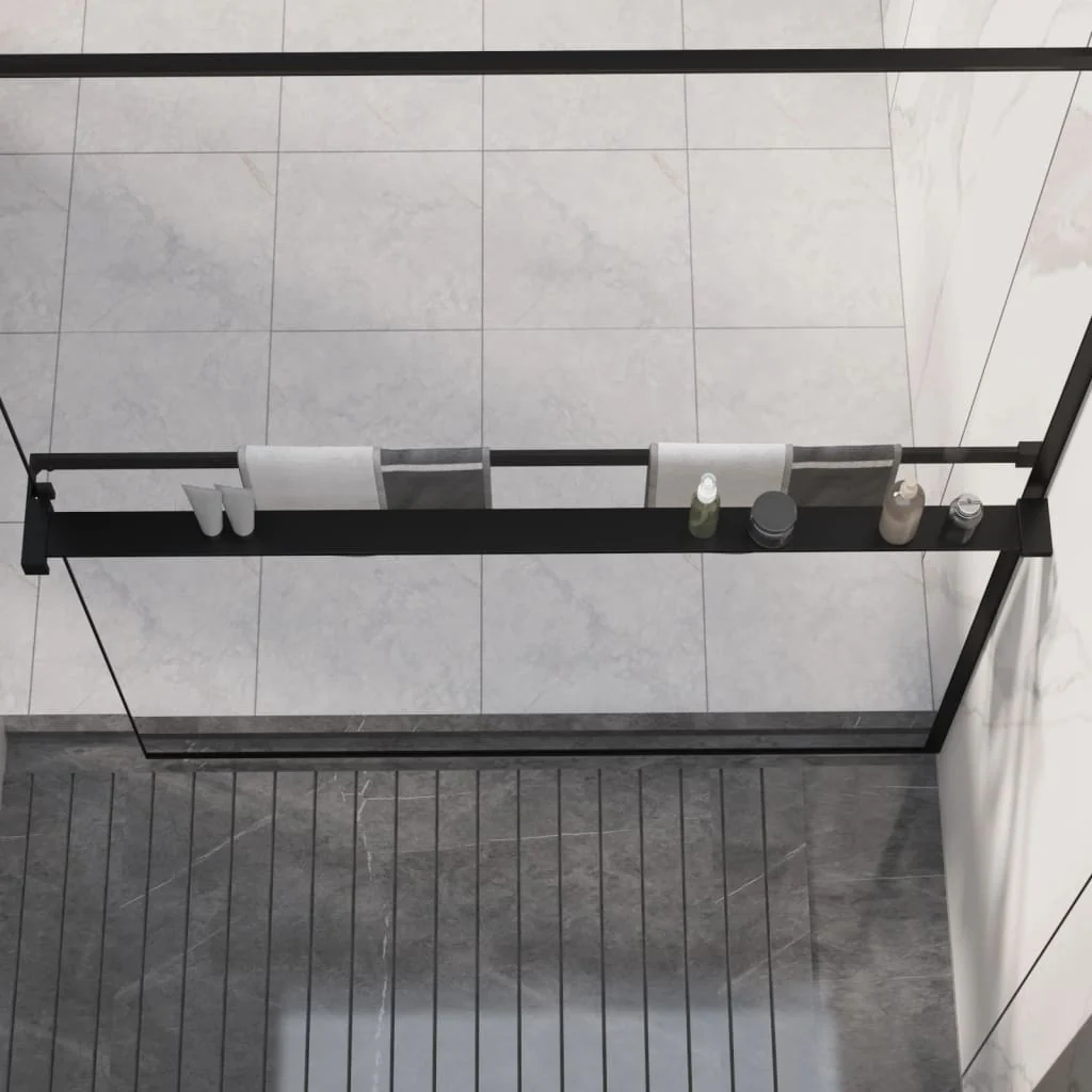 Berkfield Shower Shelf for Walk-in Shower Wall Black 118 cm Aluminium