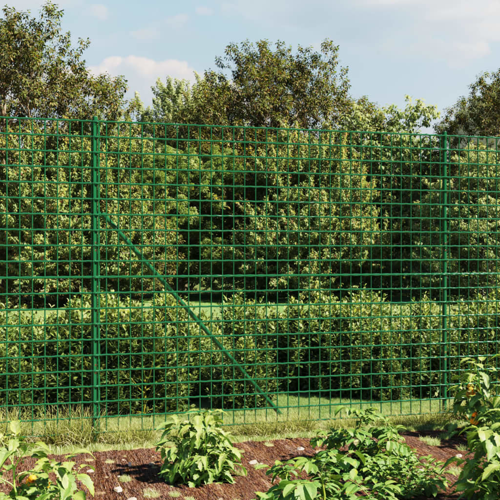 Berkfield Wire Mesh Fence with Spike Anchors Green 1.8x10 m