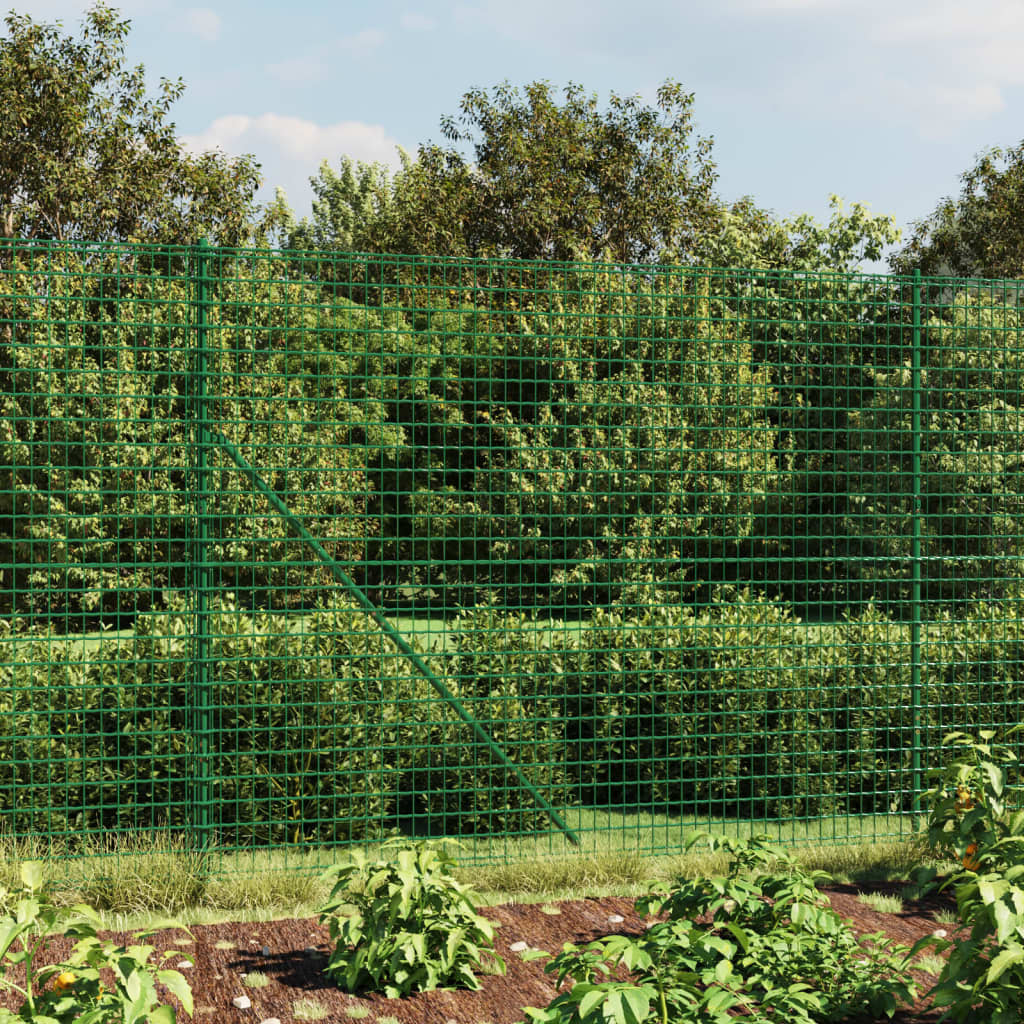 Berkfield Wire Mesh Fence with Flange Green 1.6x10 m