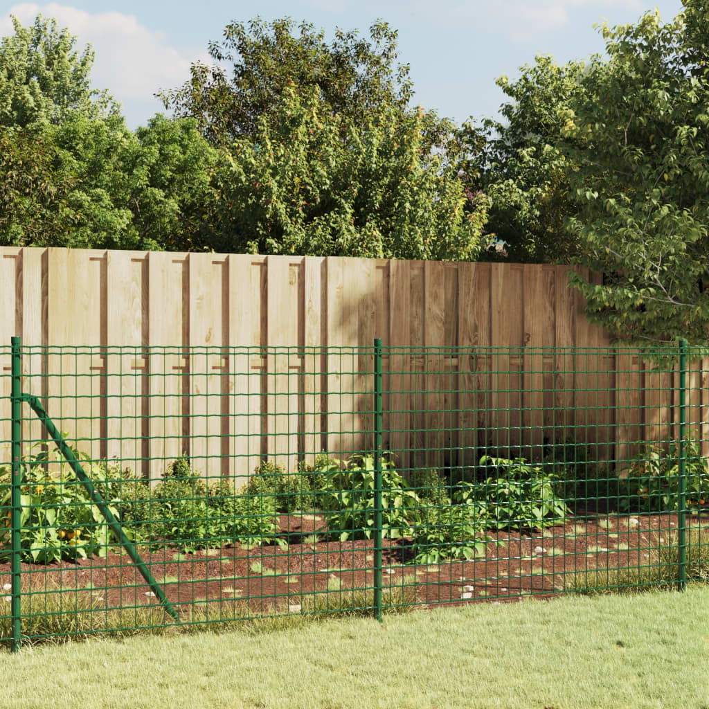 Berkfield Wire Mesh Fence with Flange Green 0.8x25 m