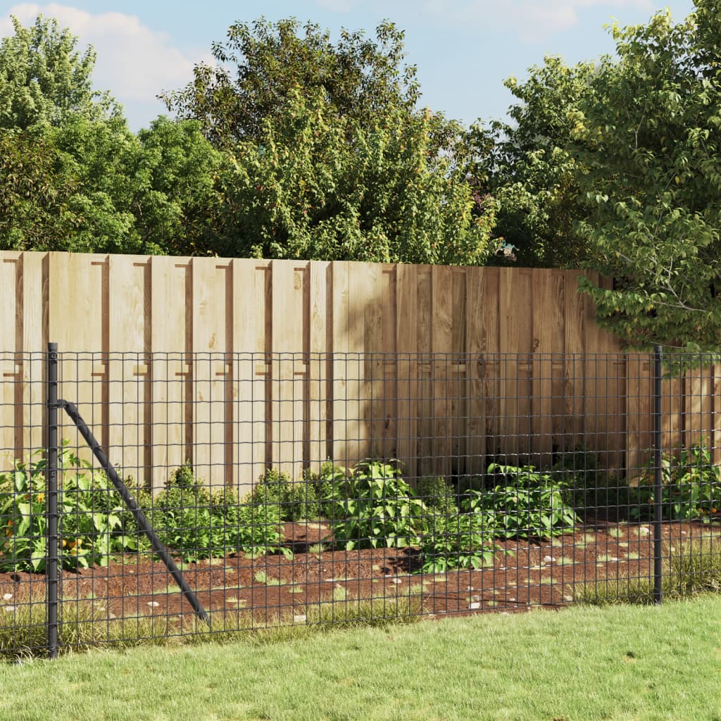 Berkfield Wire Mesh Fence with Flange Anthracite 0.8x25 m