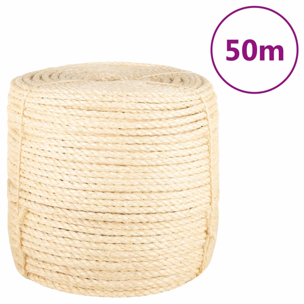 Berkfield Rope 100% Sisal 8 mm 50 m