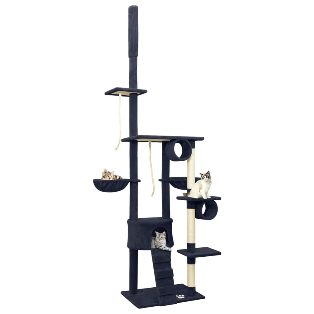 Berkfield Floor to Ceiling Cat Tree Blue 220-240 cm