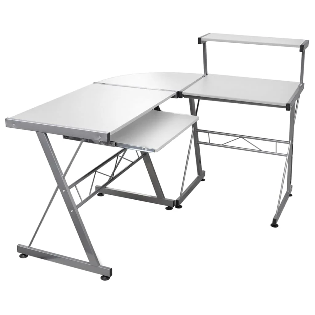 Berkfield Corner Computer Desk White 132x112x99 cm Engineered Wood