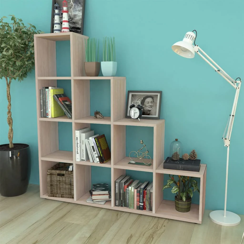 Berkfield Staircase Bookcase/Display Shelf 142 cm Oak