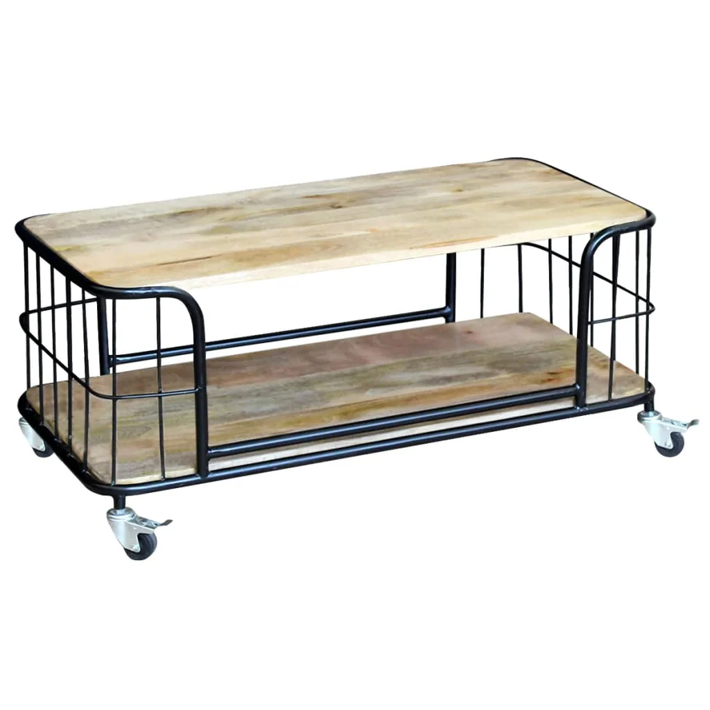 Berkfield Coffee Table Solid Mango Wood 100x50x35 cm