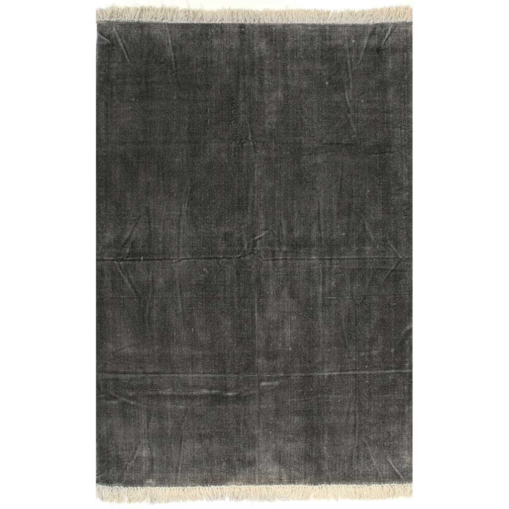 Berkfield Kilim Rug Cotton 160x230 cm Anthracite