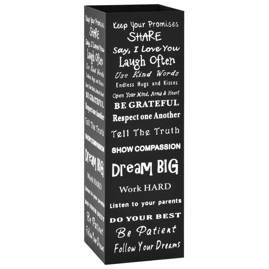 Berkfield Umbrella Stand Text Steel Black
